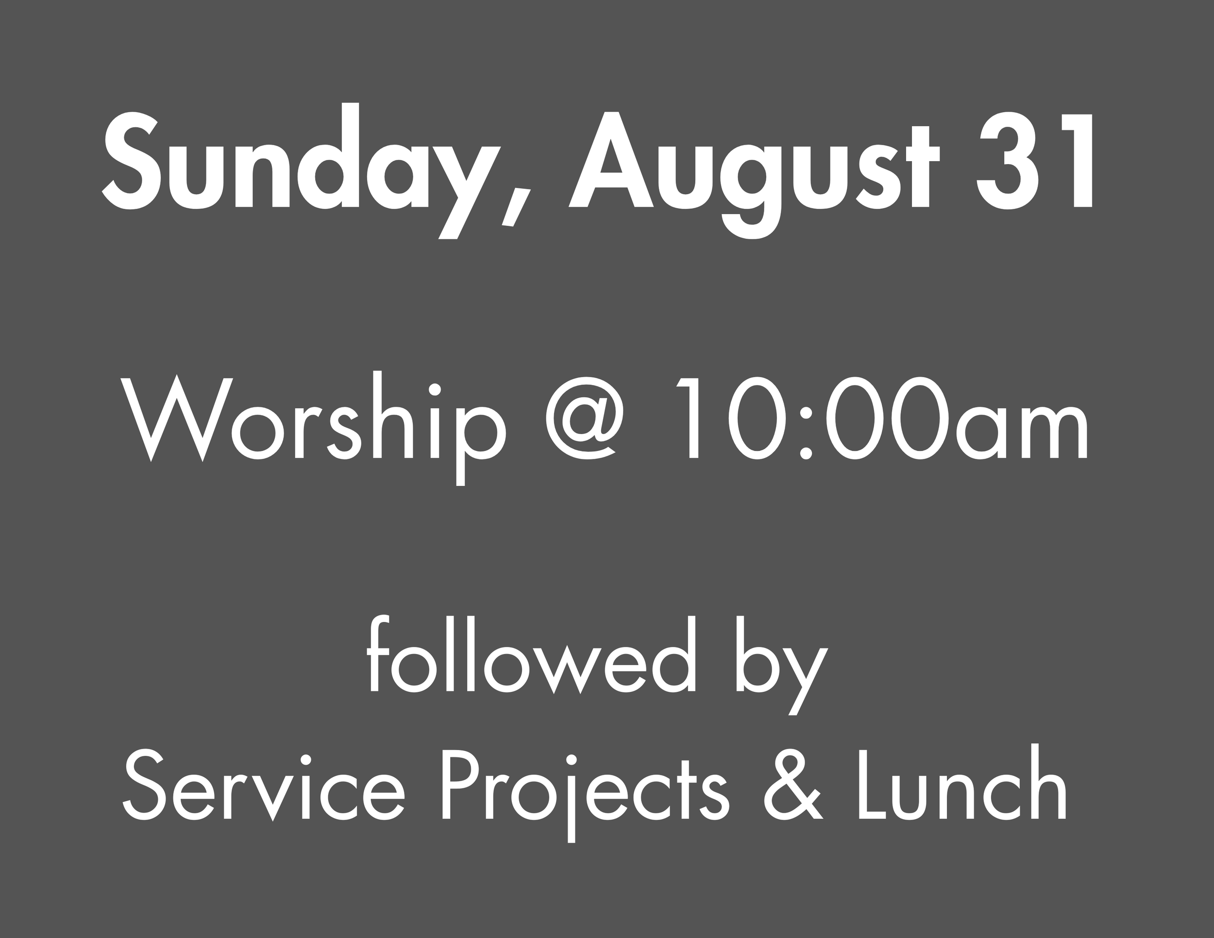 Service Sunday (Combined Worship)