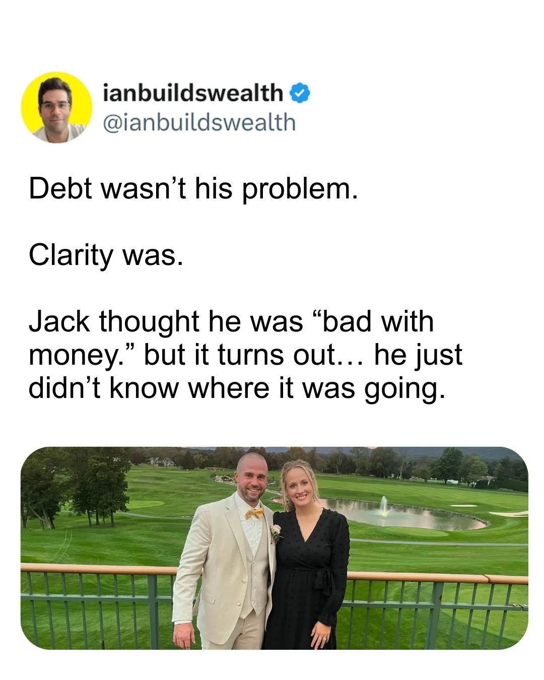 Most people don&rsquo;t have a debt problem.

They have a clarity problem.

Jack wasn&rsquo;t bad with money, he just didn&rsquo;t know where it was going.

Once he organized his expenses into clear buckets and gave every dollar a job&hellip;

 ✅ $18