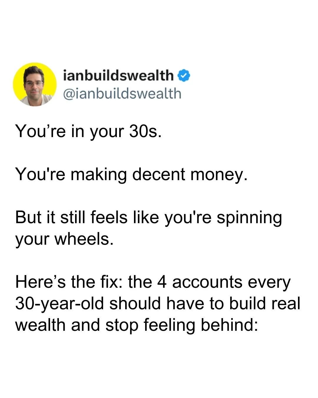 You&rsquo;re making decent money in your 30s but it still feels like you&rsquo;re falling behind.

You&rsquo;re not lazy. You&rsquo;re not bad with money.

You just haven&rsquo;t had a system that actually works.

Start with one. Automate it.

Then k