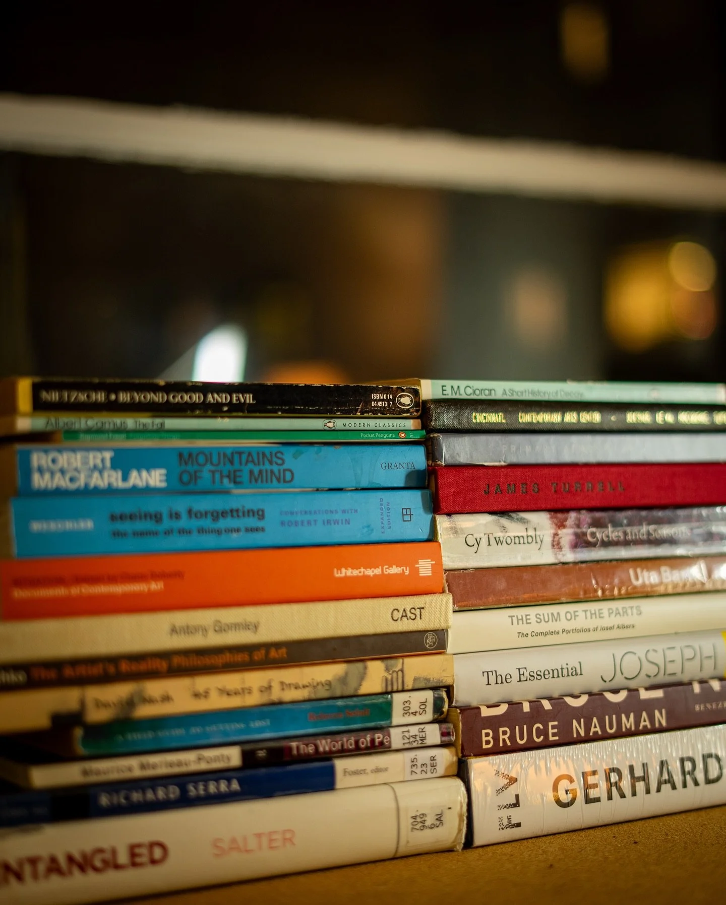 Light reading&hellip;
-
-
-
-
#Camus #Cioran #Nietzsche #MerleauPonty #Phenomenology #RichardSerra #Entangled #SALTResearch #ContemporaryAesthetics #FieldGuideToGettingLost #RebeccaSolnit #Macfarlane #MountainsOfTheMind #SeeingIsForgetting #RobertIrw