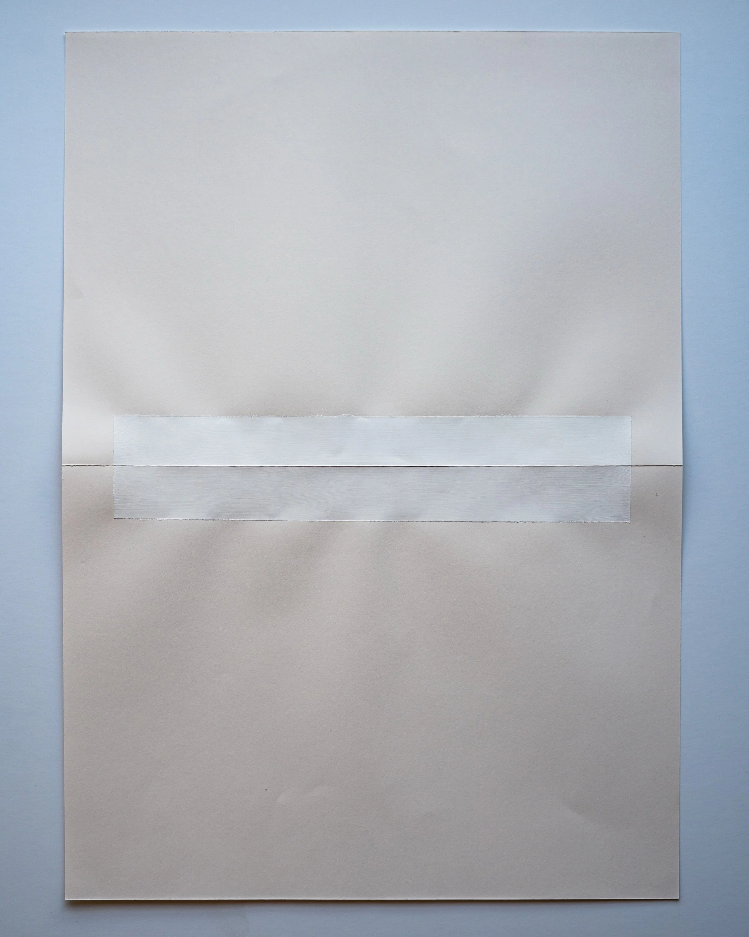 Landscape / Portrait / Horizon I&ndash;II, 2026 Folded paper and acrylic, A3.
-
-
-
-
-
Two small works considering the horizontal as fold, division and datum.
Made in dialogue with Ceal Floyer&rsquo;s Landscape Portrait (2002).
#WorkOnPaper #Contemp