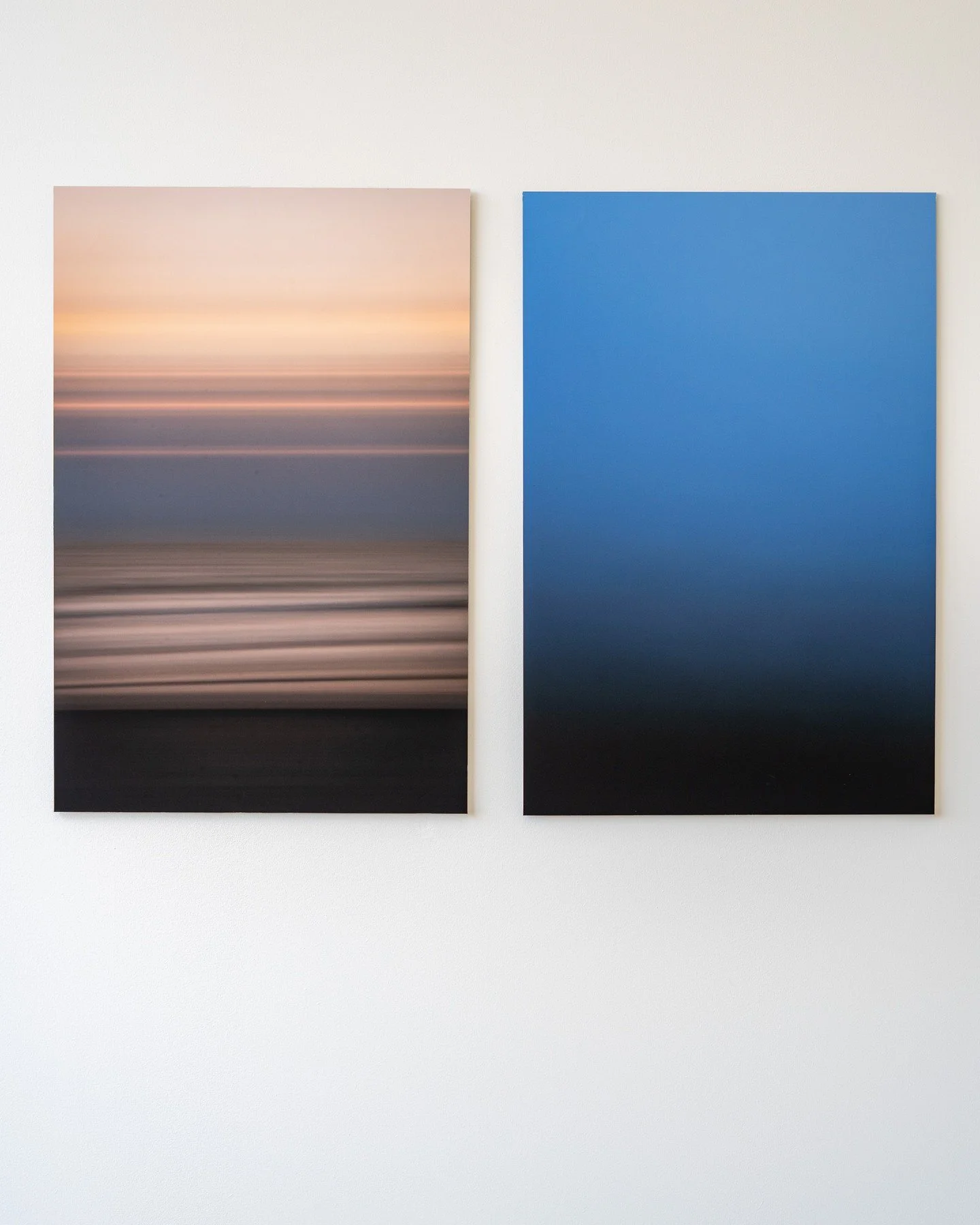 Mabon Eryri Fall and Rise, 2026

Sunset and sunrise, made during a return to Eryri. Camera movement and exposure shift the landscape towards abstraction, holding two moments of changing light as unstable horizontal bearings.

Diptych, archival pigmen