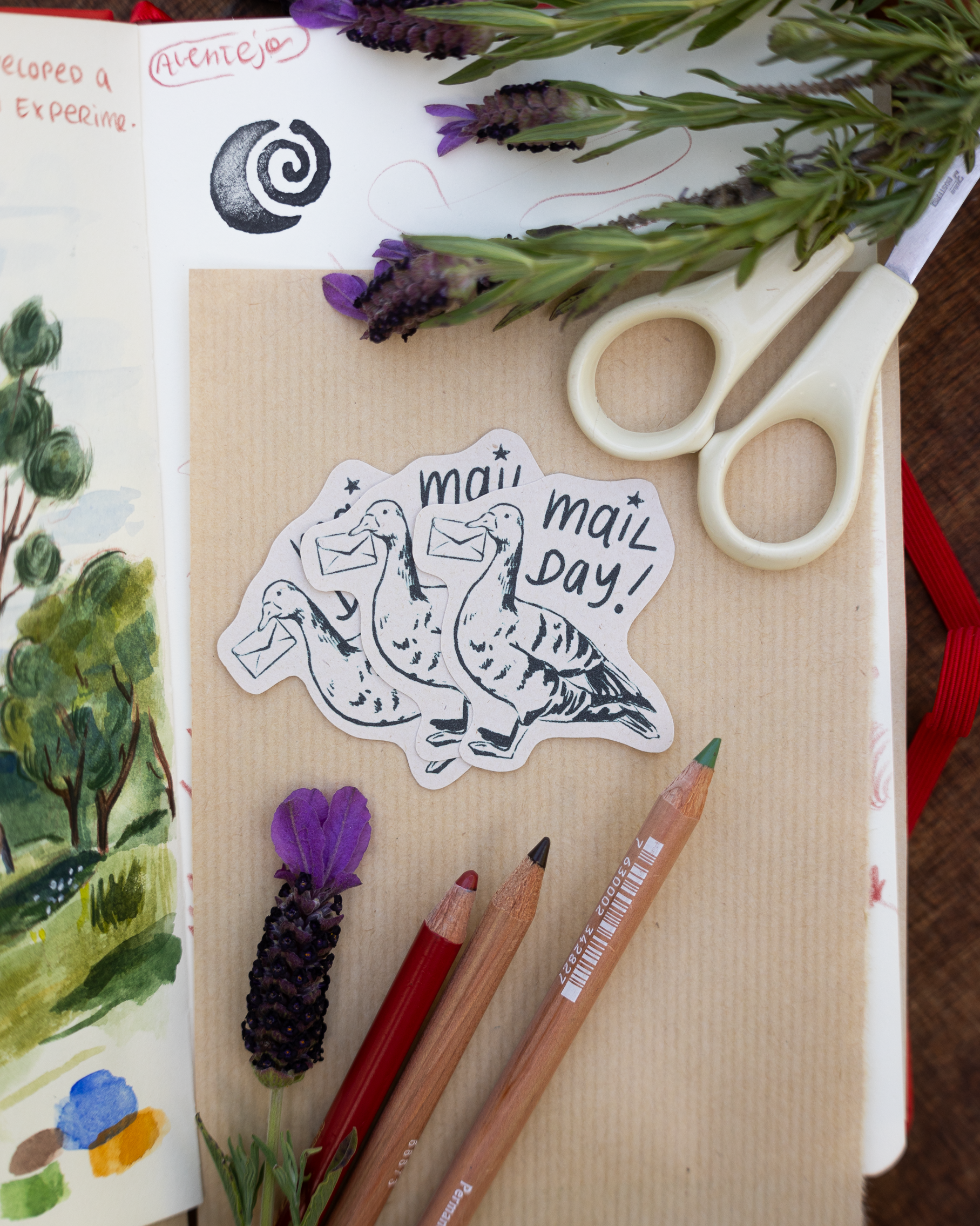 "Mail Day" Bagasse Paper Sticker Set of 3