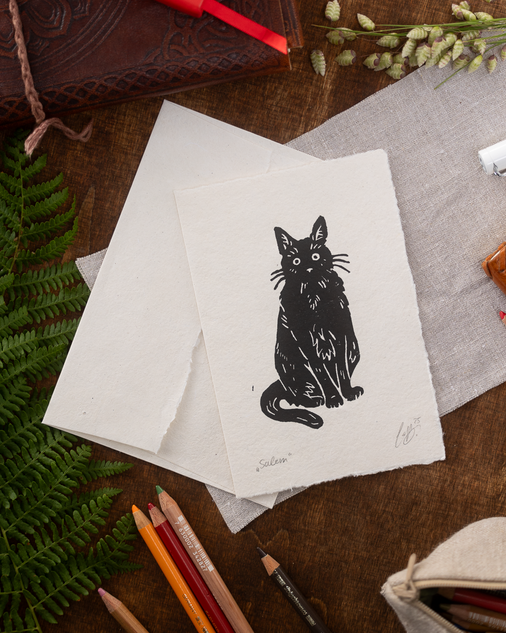 "Salem" Original Linocut Greeting Card