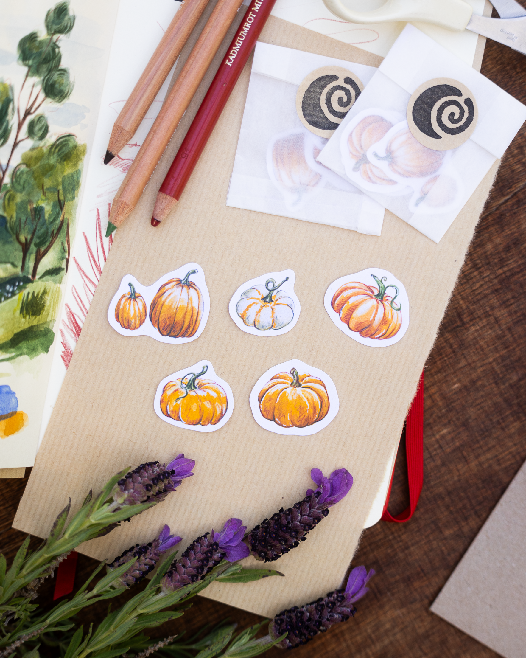 "Tiny Pumpkins" Paper Sticker Set