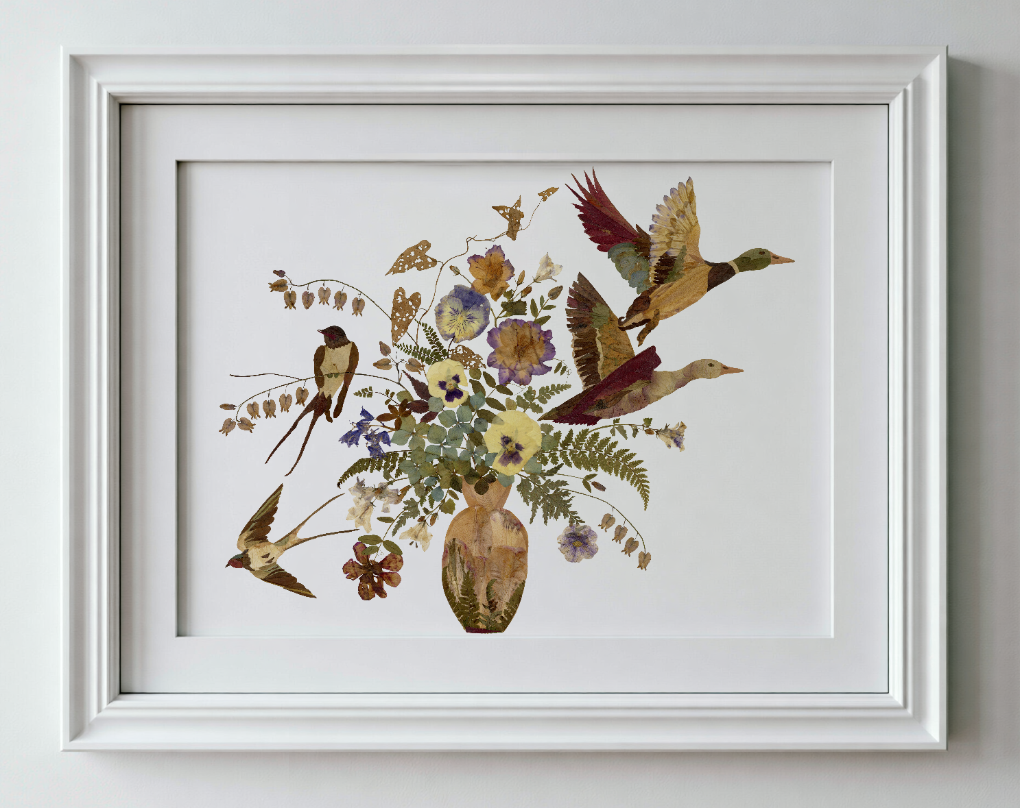 mallards and vase