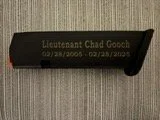 Nameplate for Lieutenant Chad Gool with dates 02/28/2005 to 02/28/2018