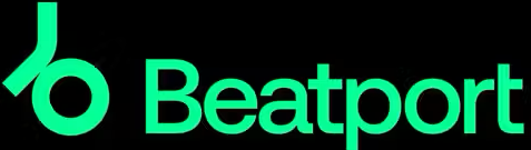 Logo di Beatport su sfondo nero.