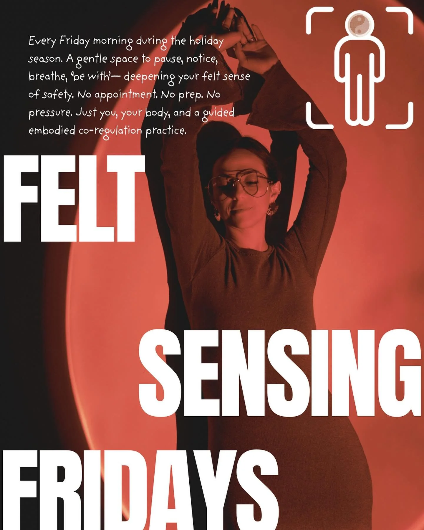 The holidays can be loud, overwhelming, and activating&mdash;especially for neurodivergent nervous systems. I&rsquo;m offering a free weekly live series for the 6 weeks of the holiday season. Felt Sensing Fridays: where we&rsquo;ll pause together, li
