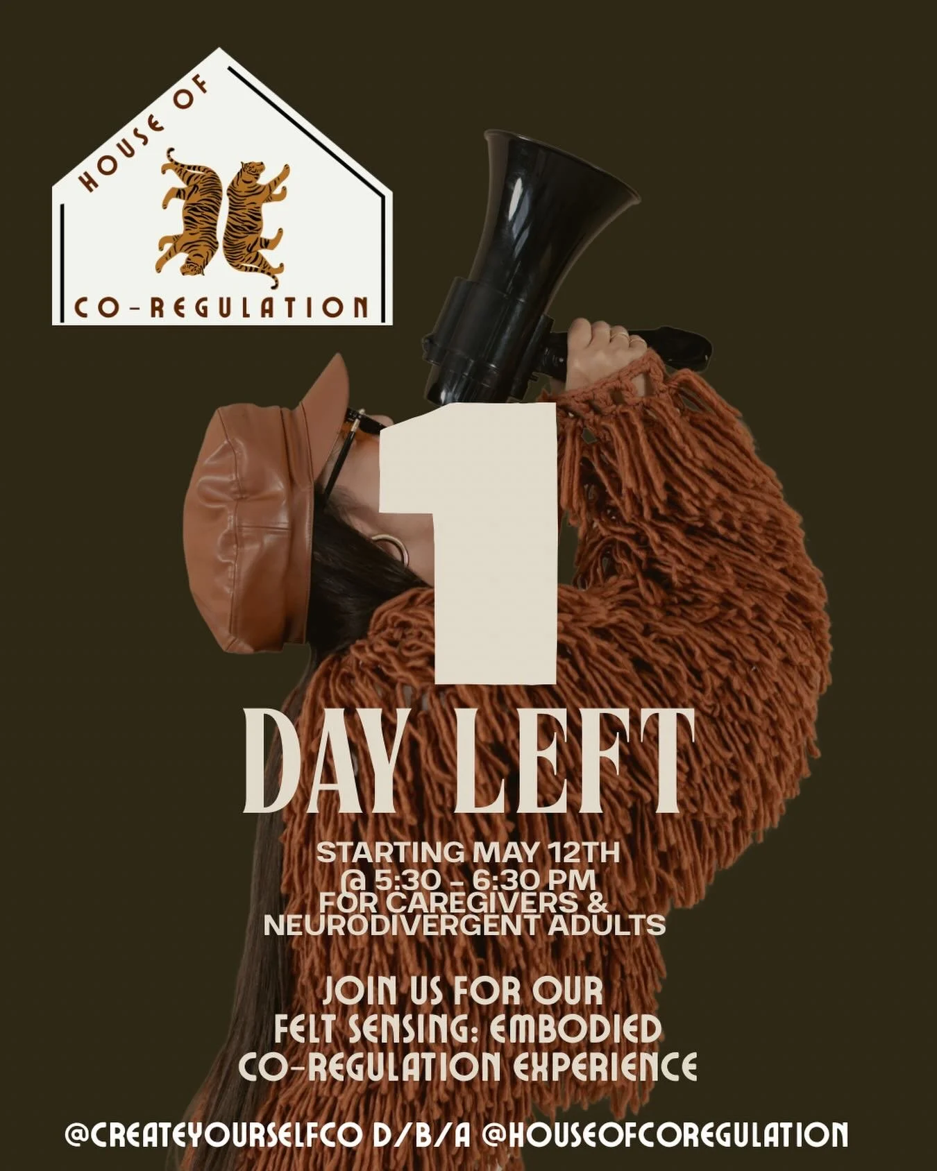 Tomorrow is the day. 🤎

Just 1 day away from Felt Sensing: Embodied Co-Regulation finding its forever home at House of Co-Regulation.

A space to slow down.
To notice.
To feel.
To be with what&rsquo;s here&hellip; without needing to fix, perform, or