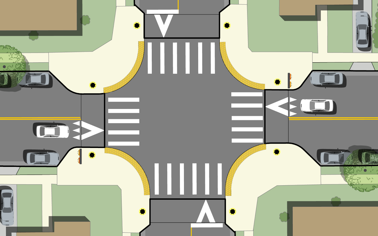 Bulbouts/sidewalk extensions (Illustration: CSWST2)
