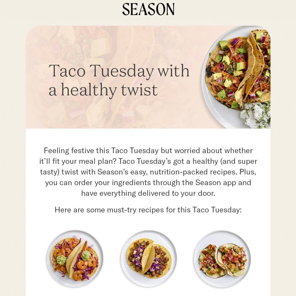 Season Health E-Comm Emails
