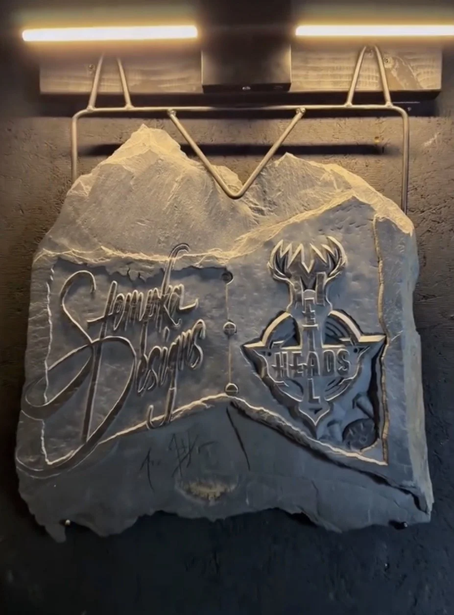 Stempka Designs and Metal Heads USA carving