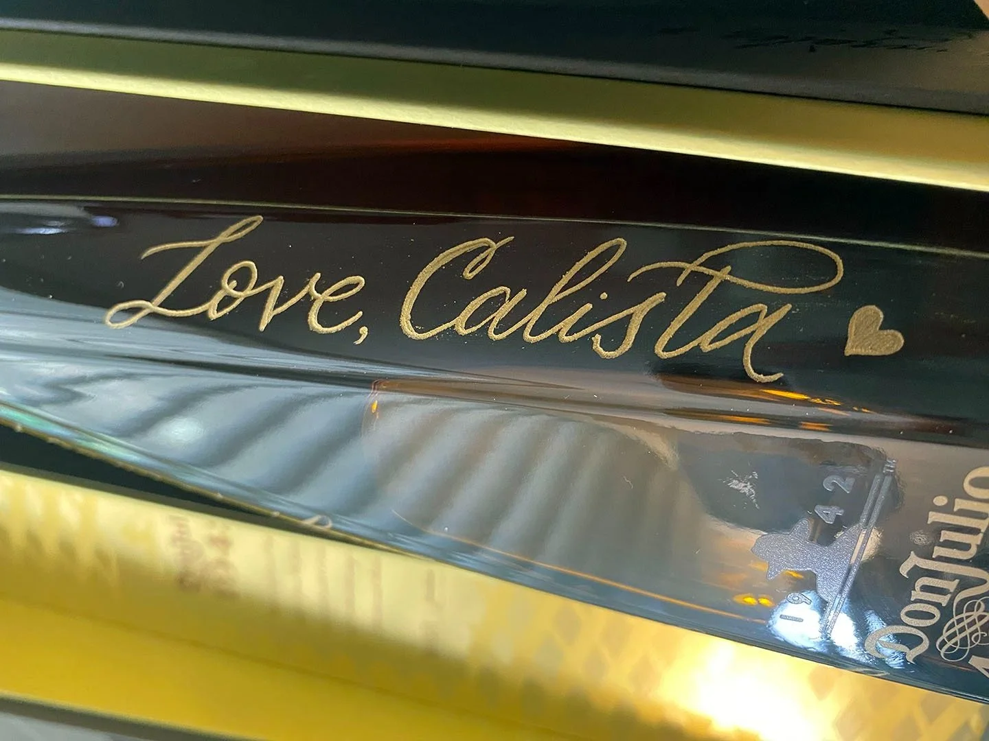 Commissioned Don Julio bottle engraved with love letter
