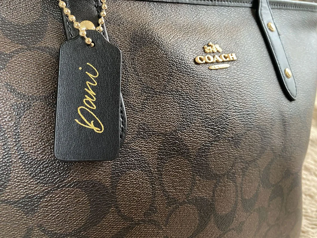 Hot Foiled Leather coach bag