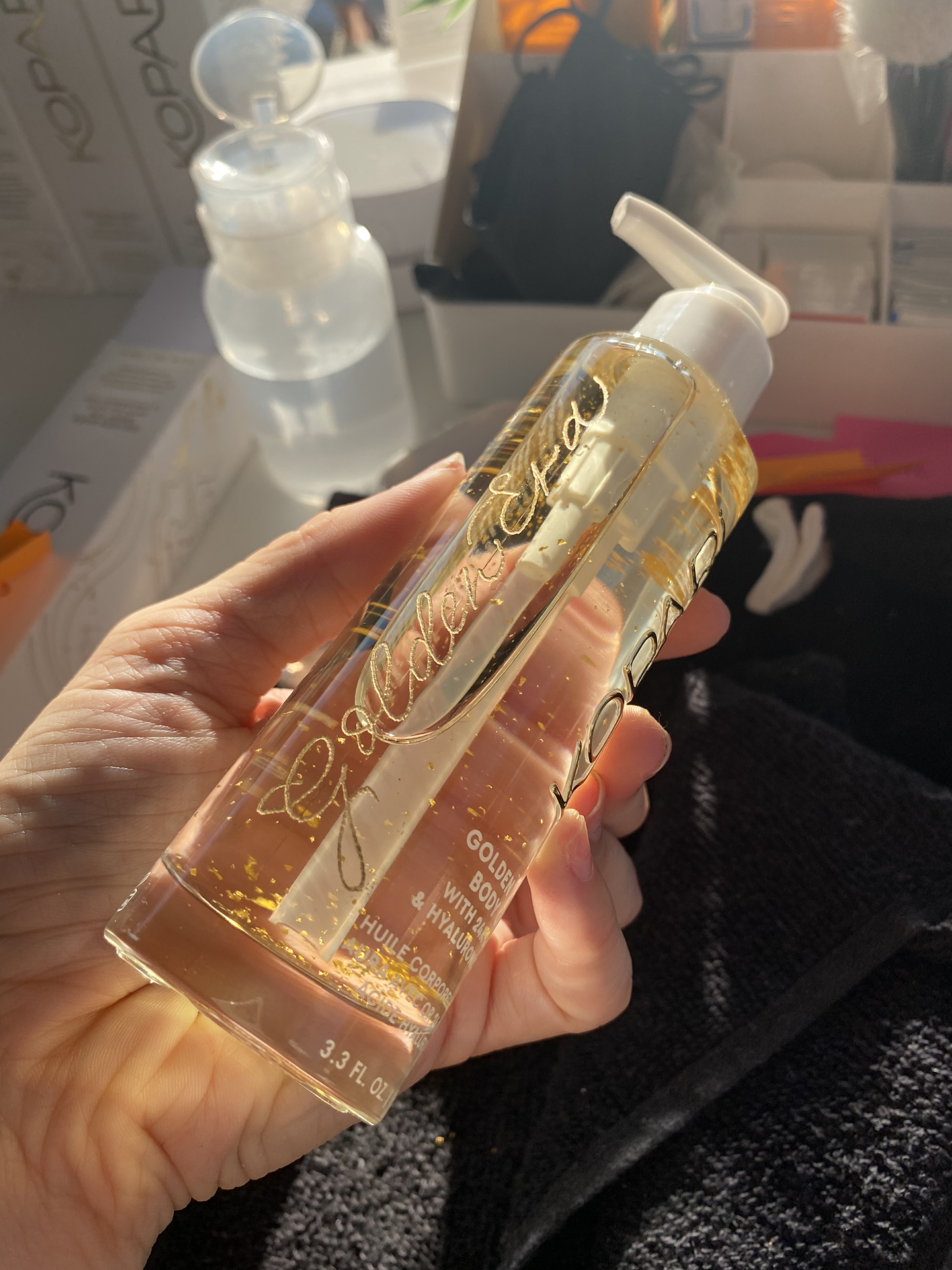 Golden Hour engraved on Kopari body Oil for Influencer and brand Event