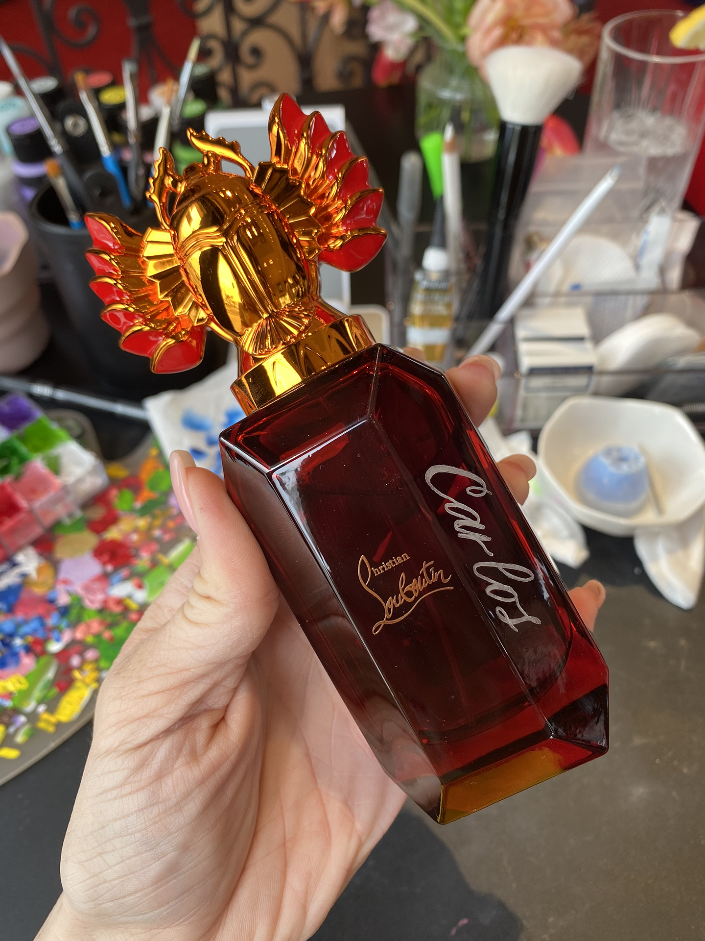 Carlos Engraved on a beautiful Christian Louboutin Fragrance