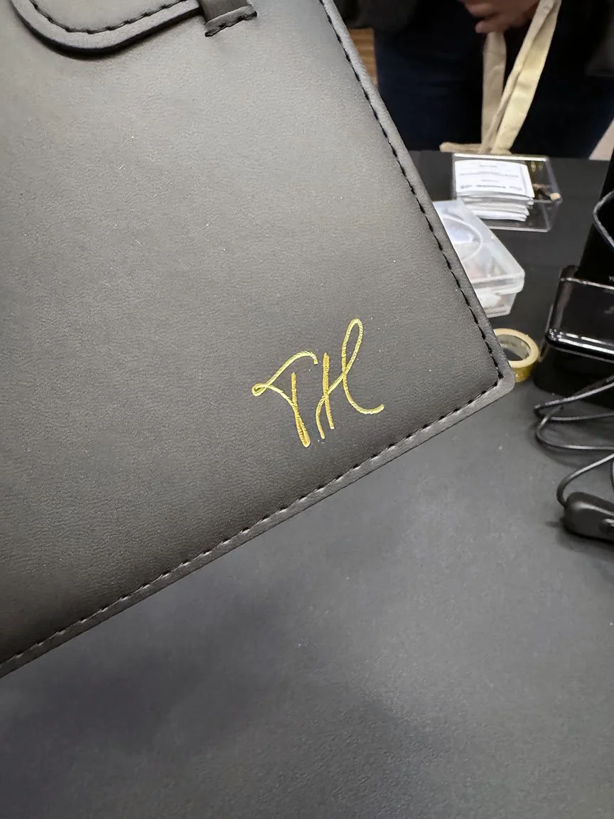 TH Initials Hot Foiled on Reusable Journal Cover