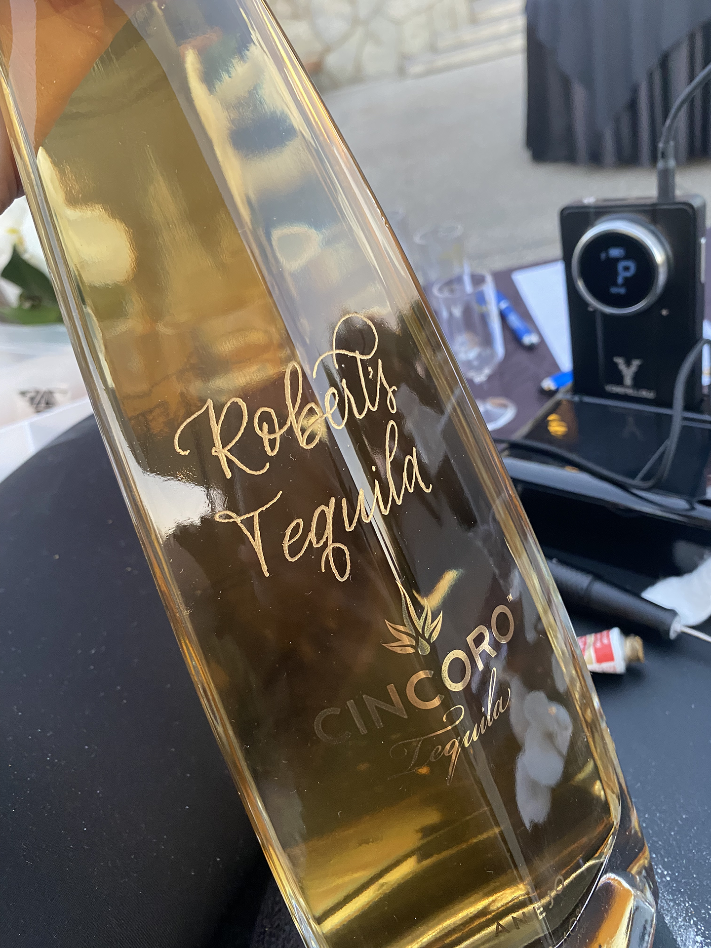 Cinoro Tequila bottle engraved for brand activation