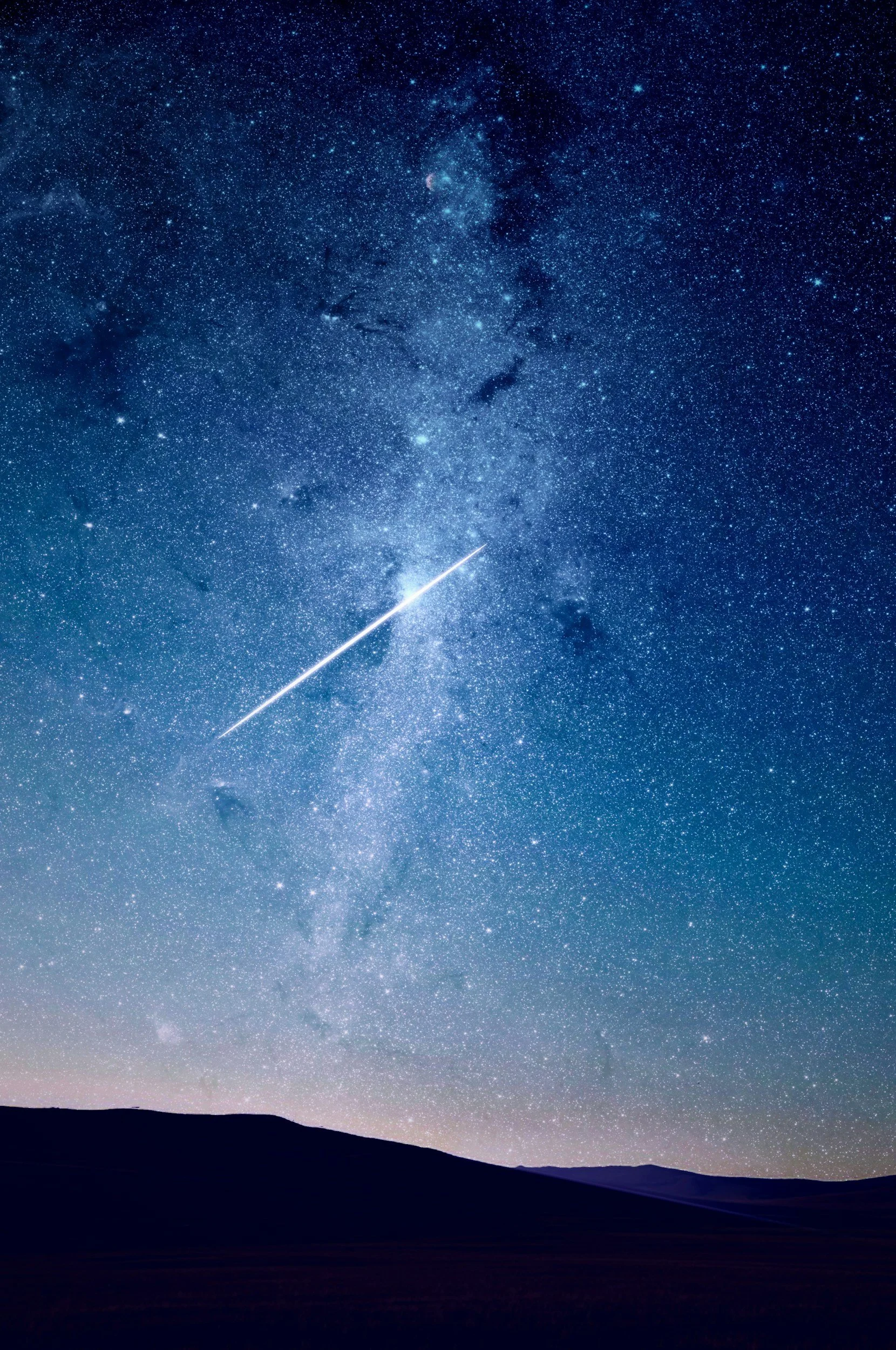 Shooting star in sky