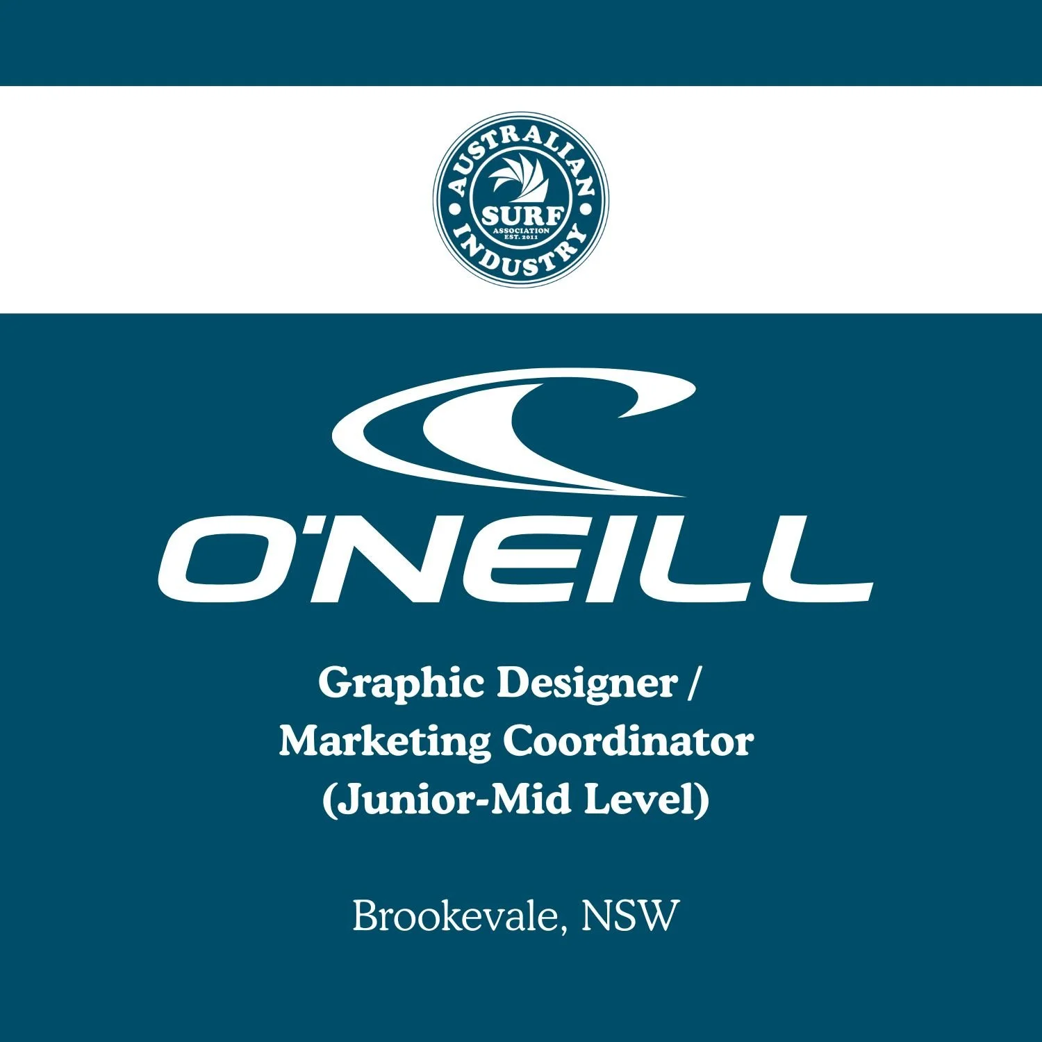 O’Neill: Graphic Designer / Marketing Coordinator (Junior–Mid Level)