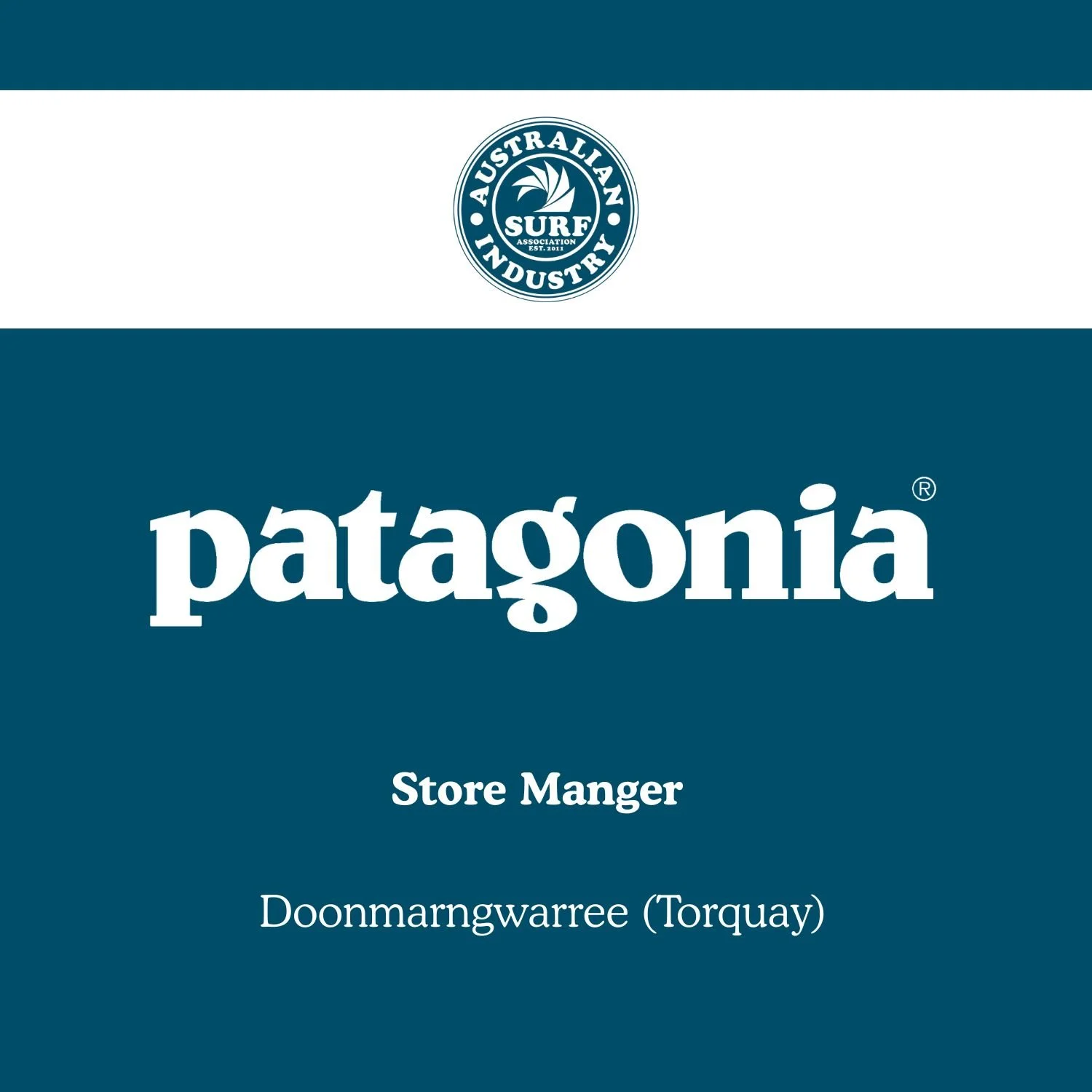 patagonia: Store Manager Doonmarngwarree (Torquay)
