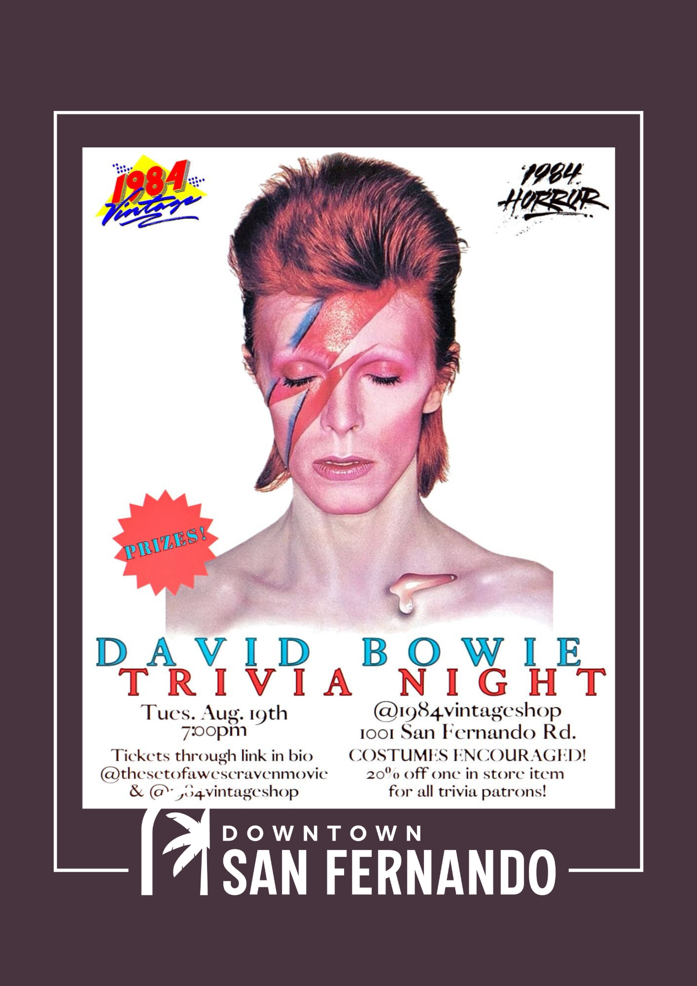 David Bowie Trivia Night at 1984 Vintage Shop