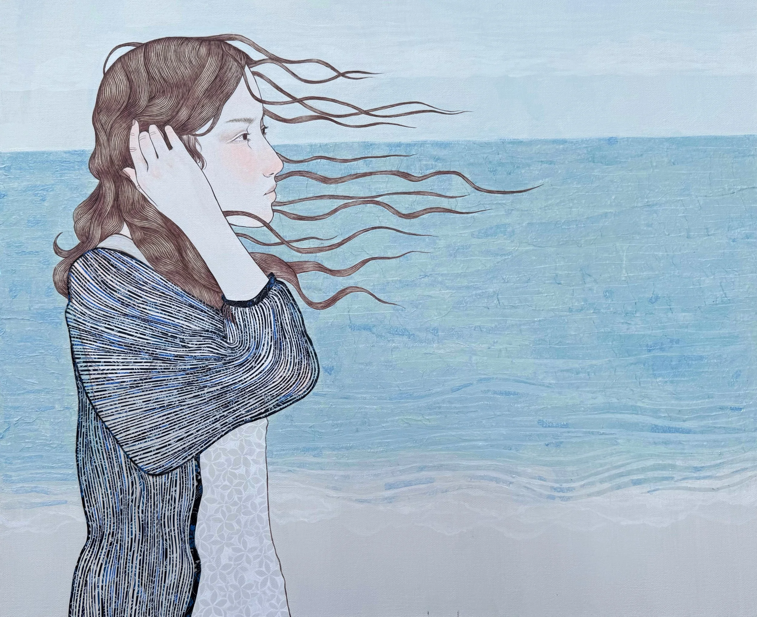 Florida in November 
20 x 24 in
Acrylic paint, paper collage on canvas
December 2025