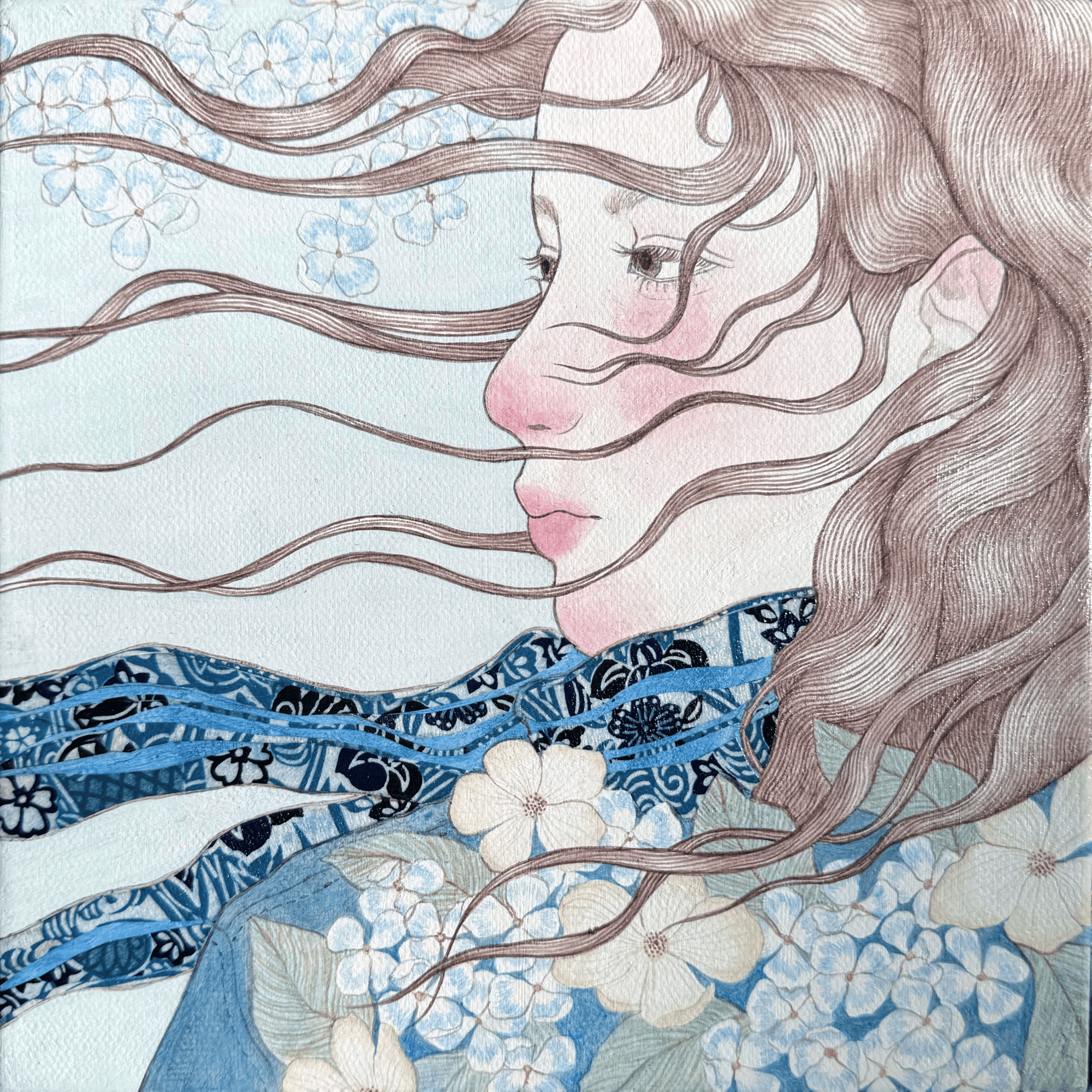 Windflower
8 x 8 in
Acrylic paint, paper collage on canvas
December 2025