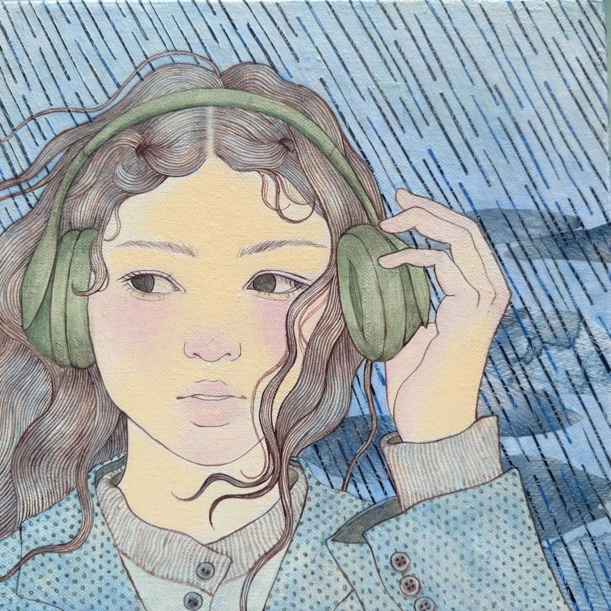 Flushed
10 x 10 in
Acrylic paint, paper collage on canvas
September 2025