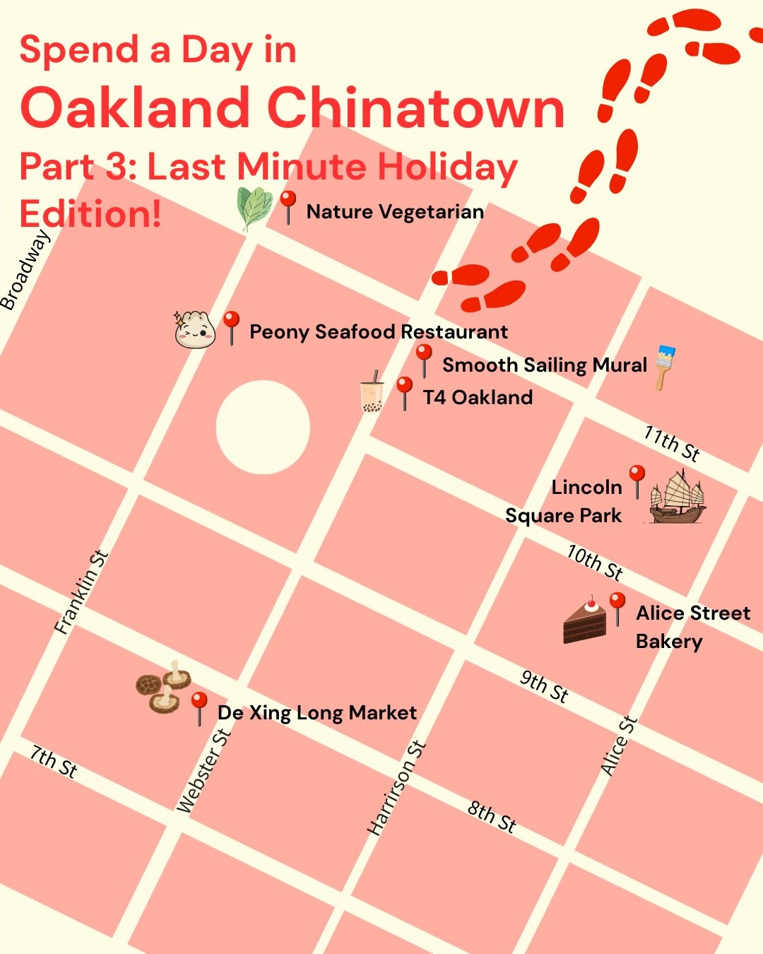🚶&zwj;➡️Spend a Day in Oakland Chinatown Part 3: Last Minute Holiday Edition!🚶🏻

🌅...In the Morning...🌅
🍚Celebrate around the table at Peony Seafood Restaurant. This spacious Cantonese restaurant offers dimsum, roasted meats, and more all in on