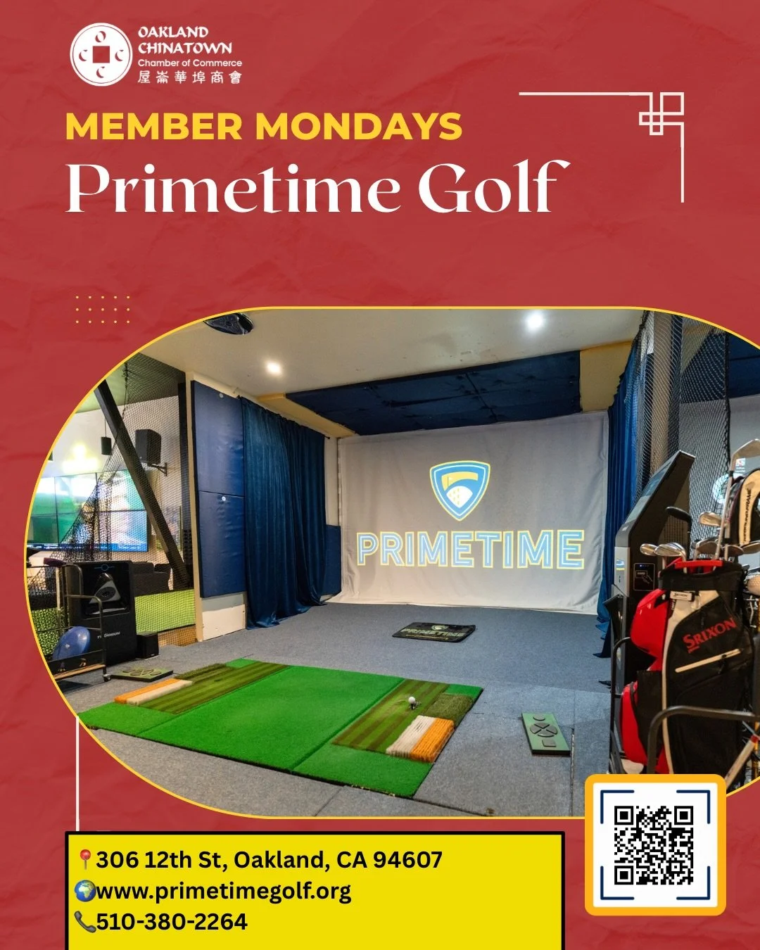 🏌️Member Mondays Spotlight!🏌️

Primetime Golf @primetimegolfoakland is Oakland&rsquo;s premier indoor golf and entertainment venue located in the heart of downtown. Founded with a mission to make golf more accessible, social, and community-driven, 
