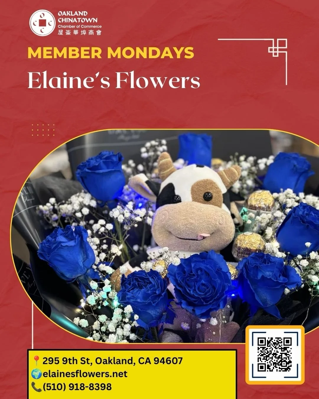 Member Mondays Spotlight!

This week we are showcasing Elaine&rsquo;s Flowers. Elaine is passionate about creating stunning, personalized arrangements that bring joy to every occasion. Dedicated to providing excellent customer service, she ensures th