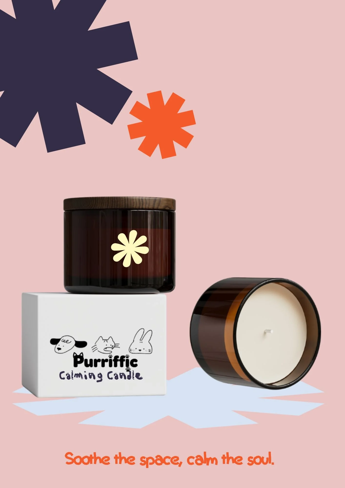 Calming candle mock up