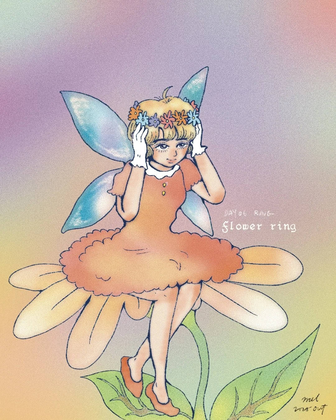 Peachtober flower ring