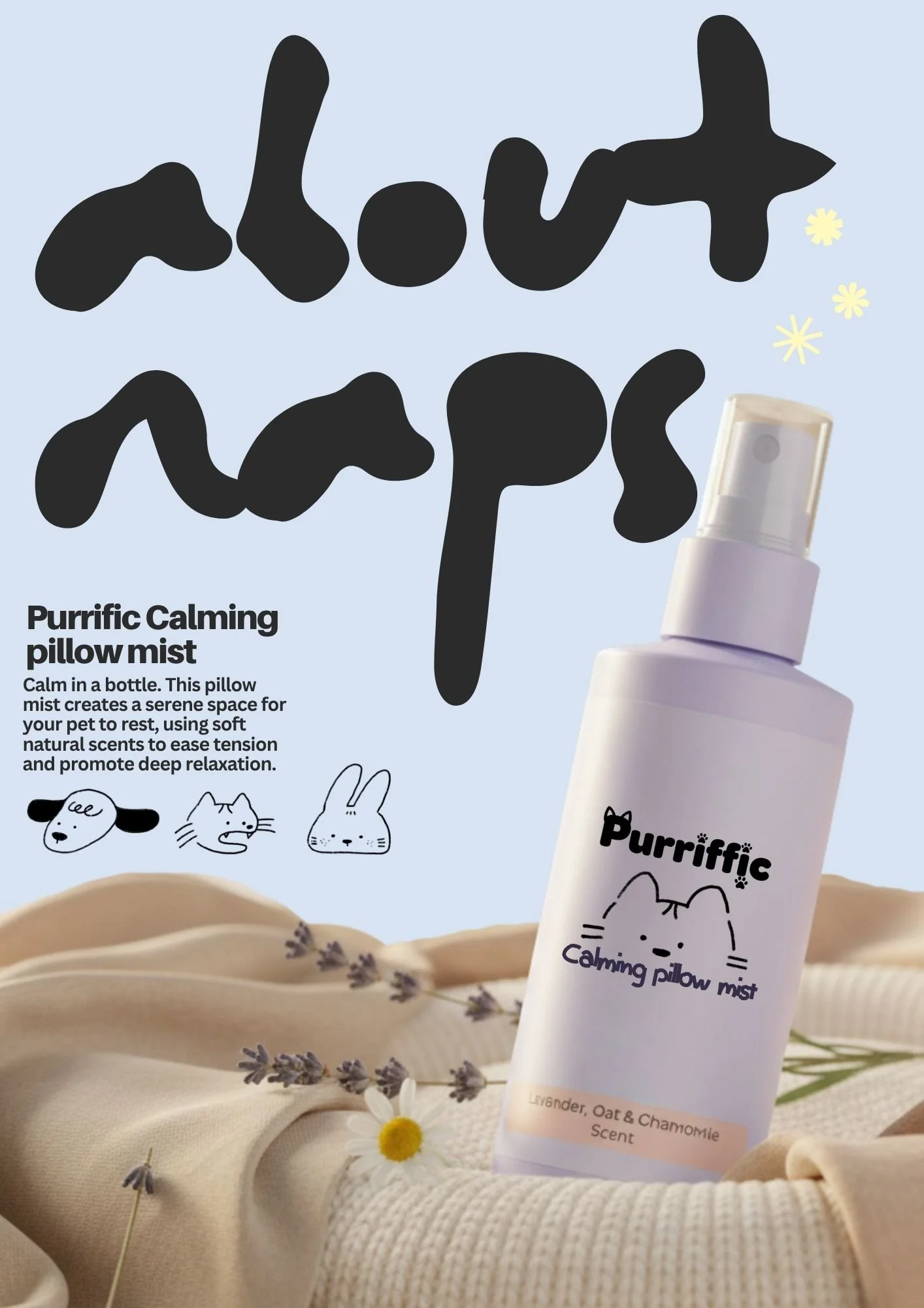 Calming pillow mist mock up