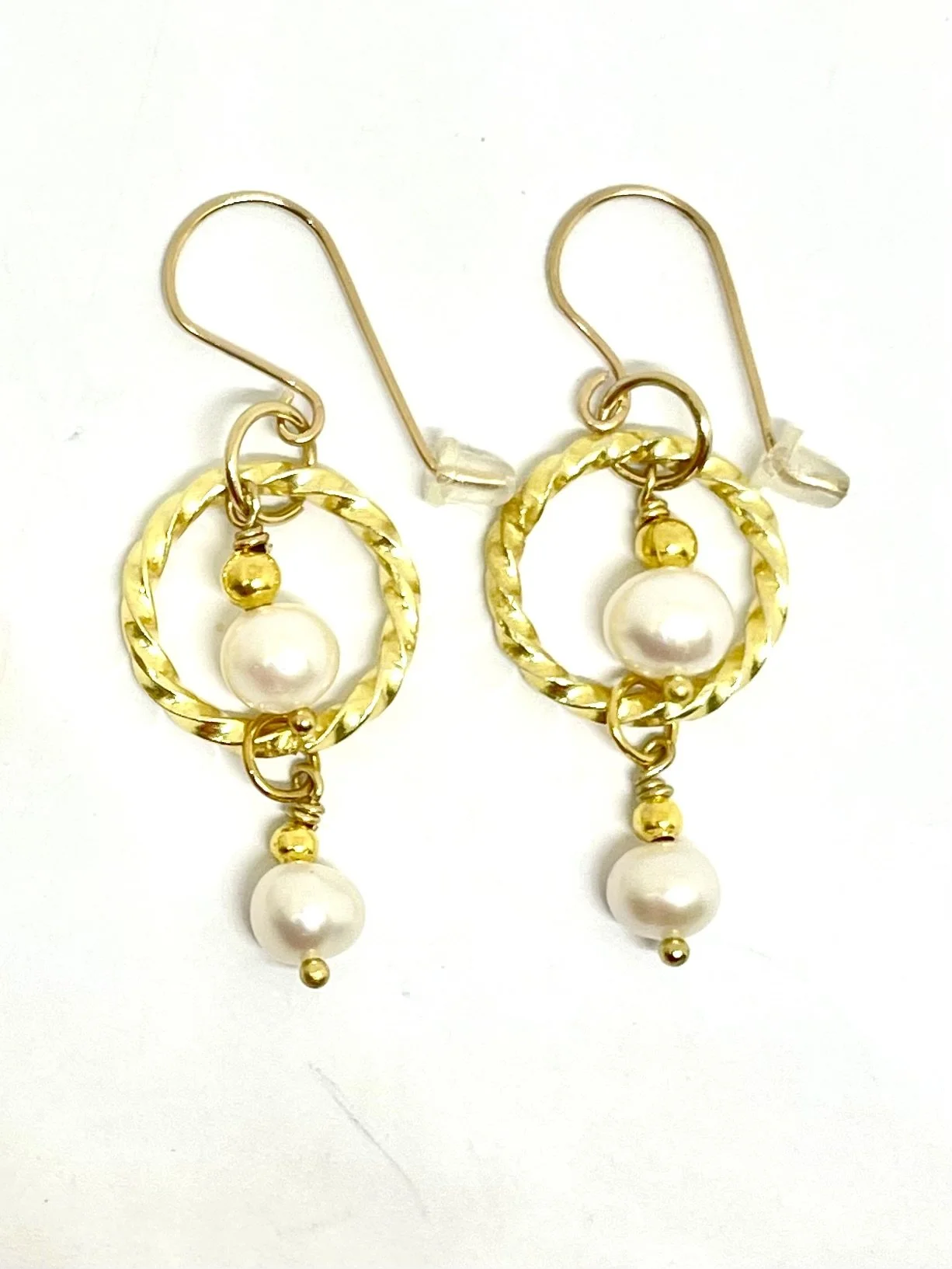 Hoop and Pearl Earrings