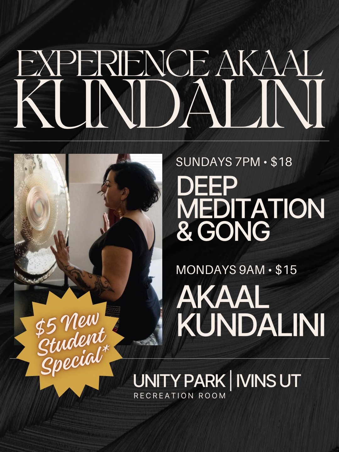 Despite the algorithm&rsquo;s preference for short and sweet&hellip; this felt important to share.

Beginning March 1 in Ivins:
Sundays | 7PM
Deep Meditation &amp; Gong | $18

From March 2:
Mondays | 9AM
Akaal Kundalini | $15

Two contrasting yet com