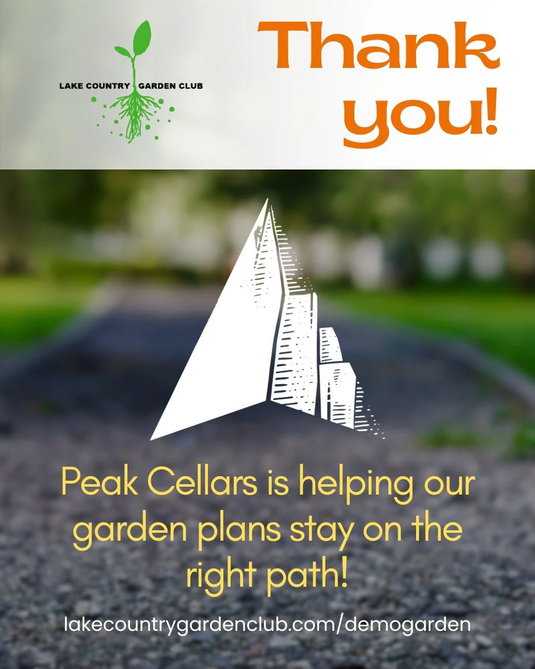 We&rsquo;re delighted to share our gratitude to Peak Cellars for their generous in-kind donation of gravel, valued at $3,000, to support the Lake Country Demonstration Garden.
This contribution will be used to build accessible pathways, an amphitheat