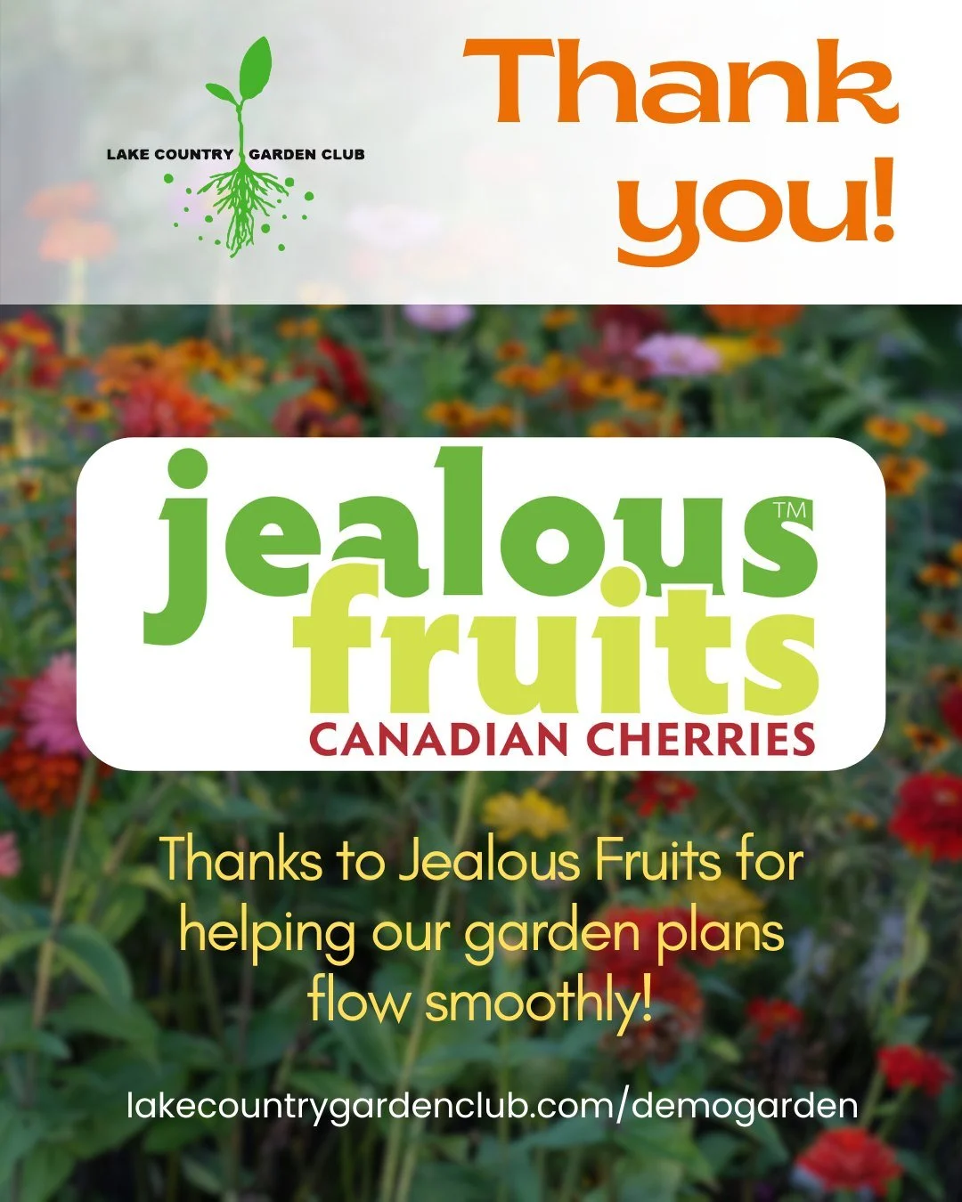 We&rsquo;re incredibly grateful to Jealous Fruits Ltd., and owners David and Laura Geen, for their generous in-kind support of the Lake Country Demonstration Garden through the donation of skilled irrigation installation oversight and in-ground irrig