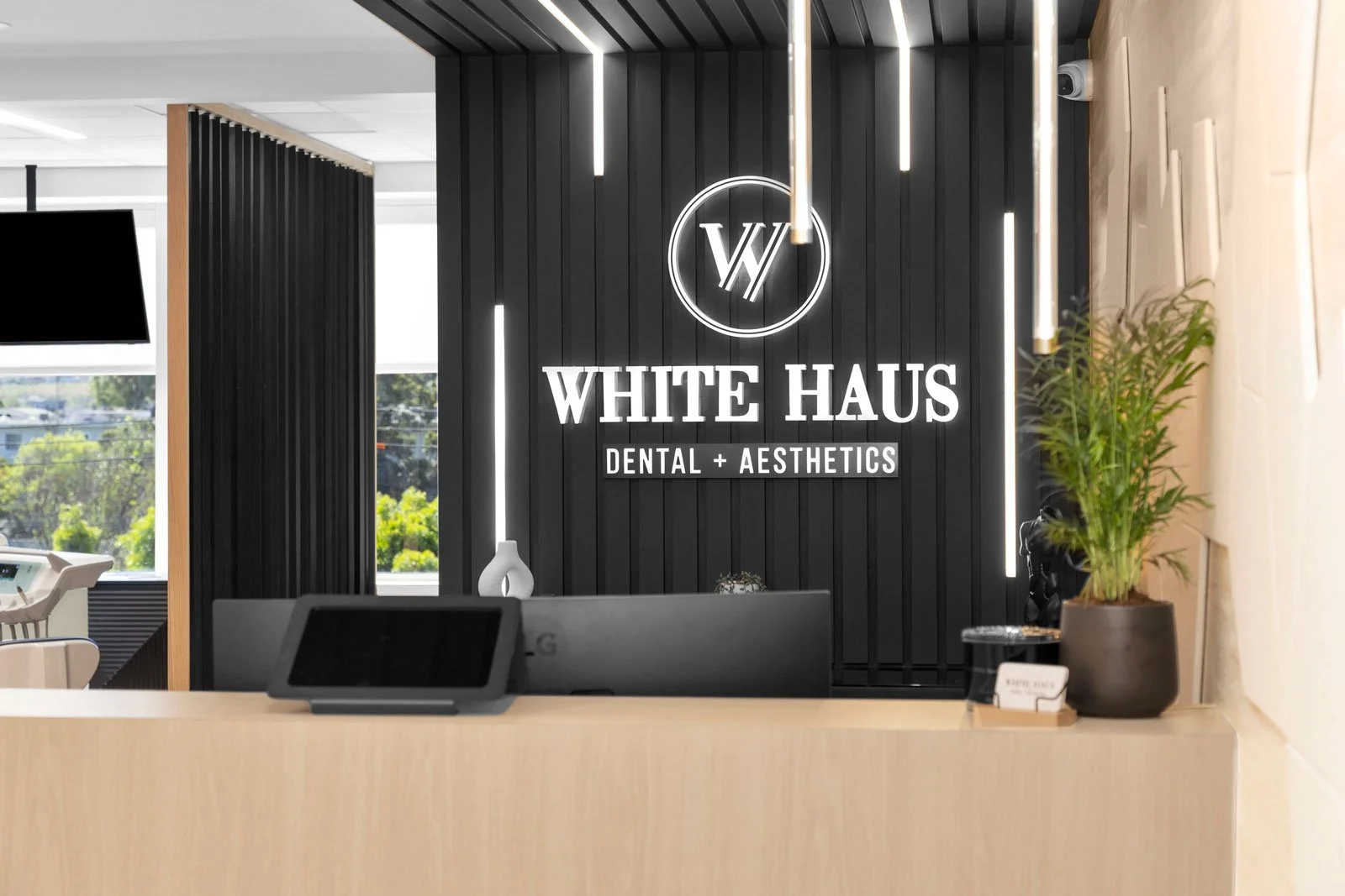 Reception desk and branding