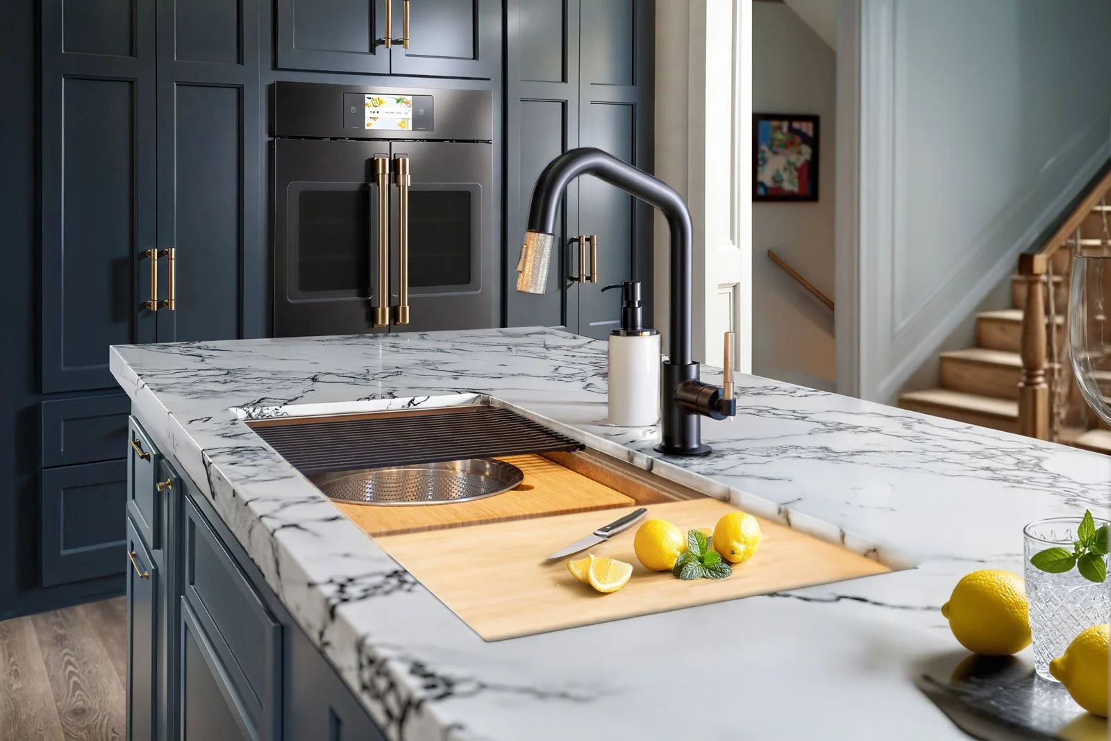 52 inch workstation sink in island