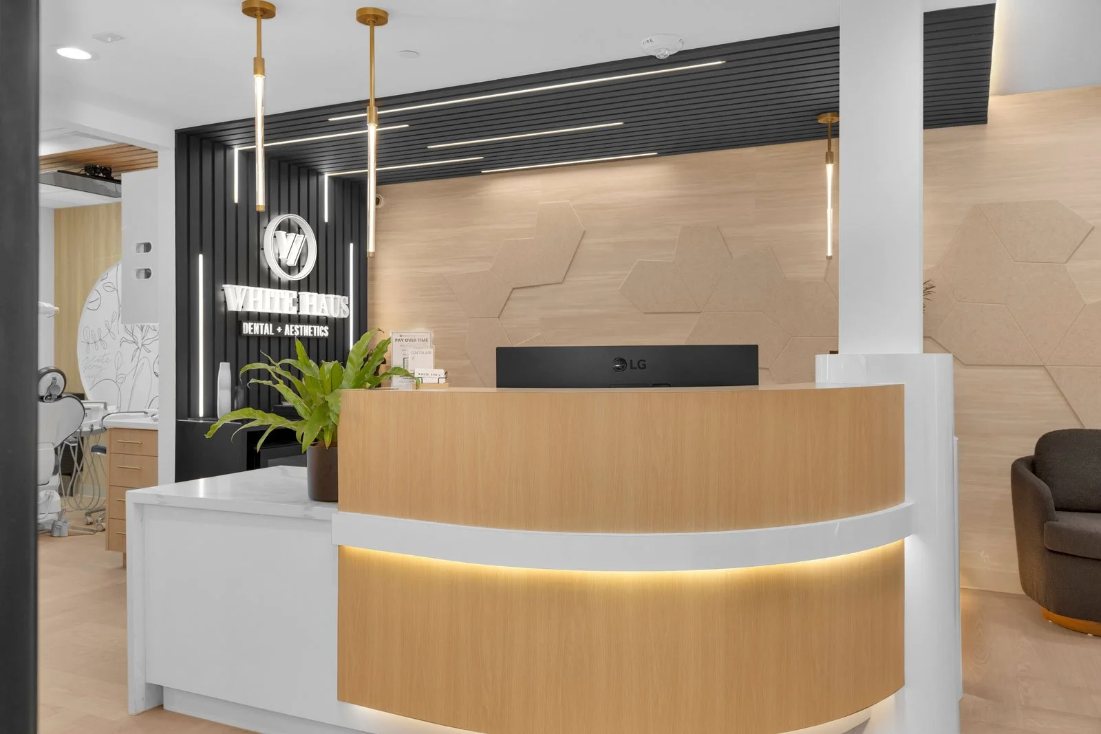 Patient reception desk with ADA check out