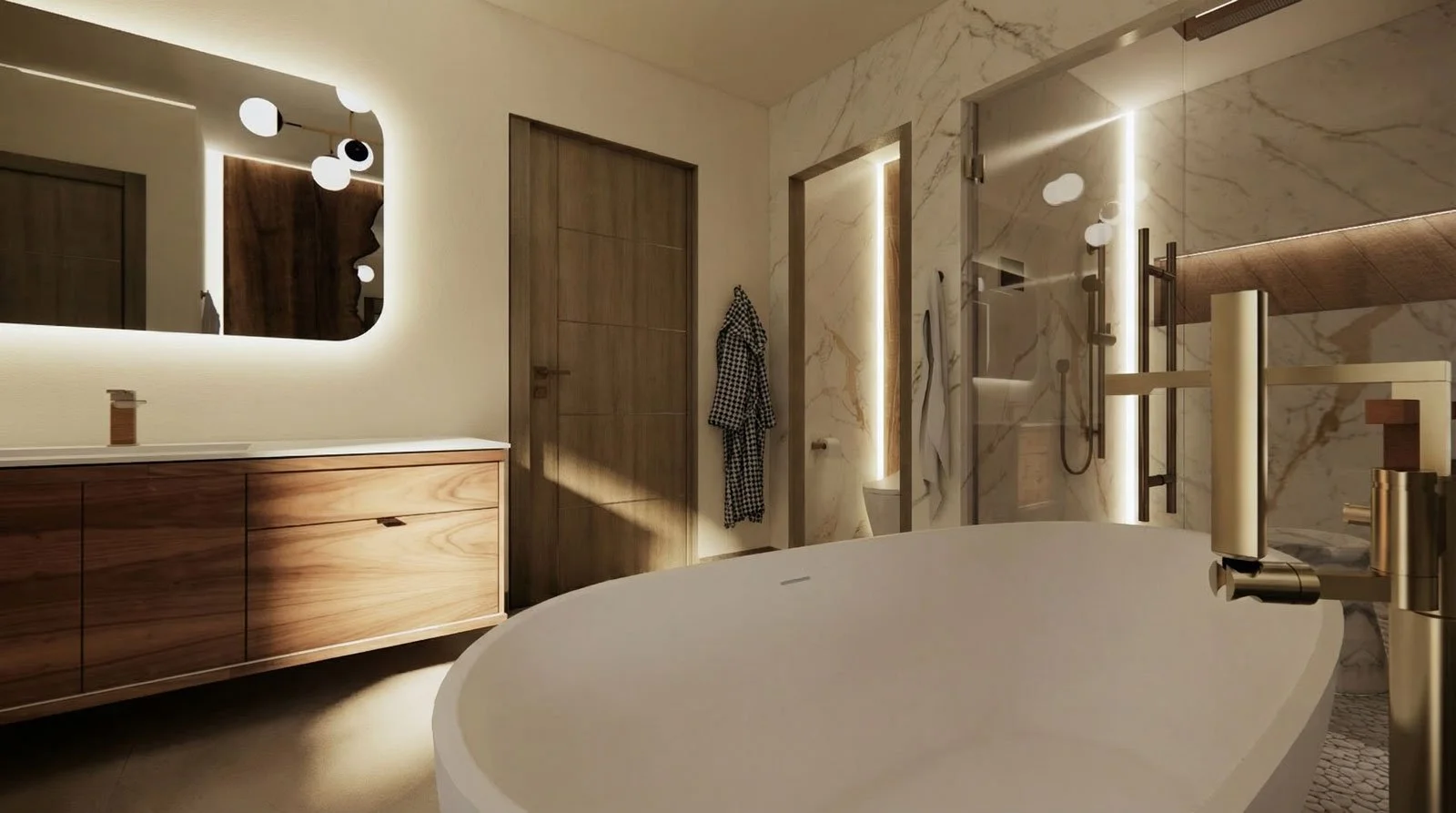 Nordic mountain spa-like retreat bathroom in Danville, PA