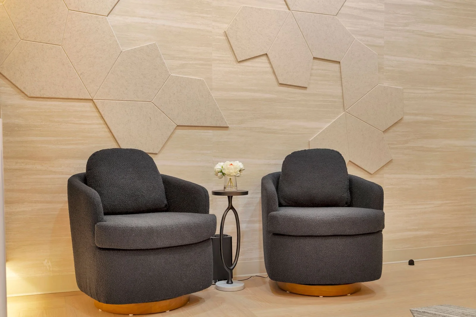 Acoustic wall art in dental lobby