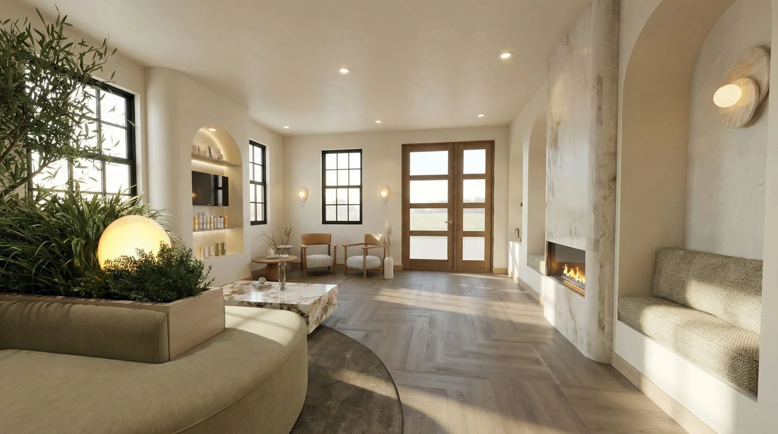 Lounge of private practice skin studio med spa in northeast PA.