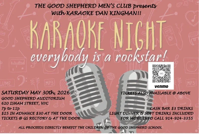 Come out for Karaoke Night Sat May 30th. All proceeds benefit Good Shepherd School.