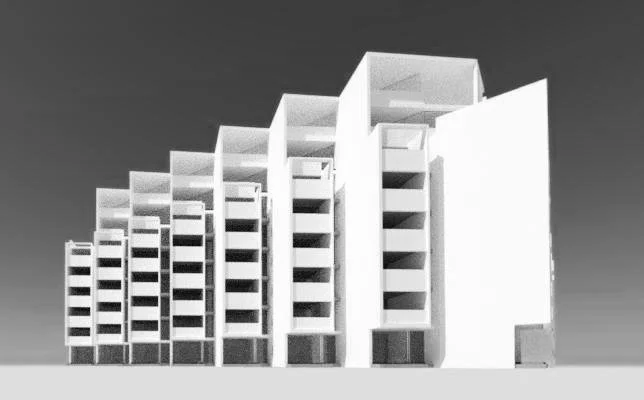 Queen Street Apartments Auburn AJC Architects 2015 I Low rise apartments with angled plans adjacent rail corridor
