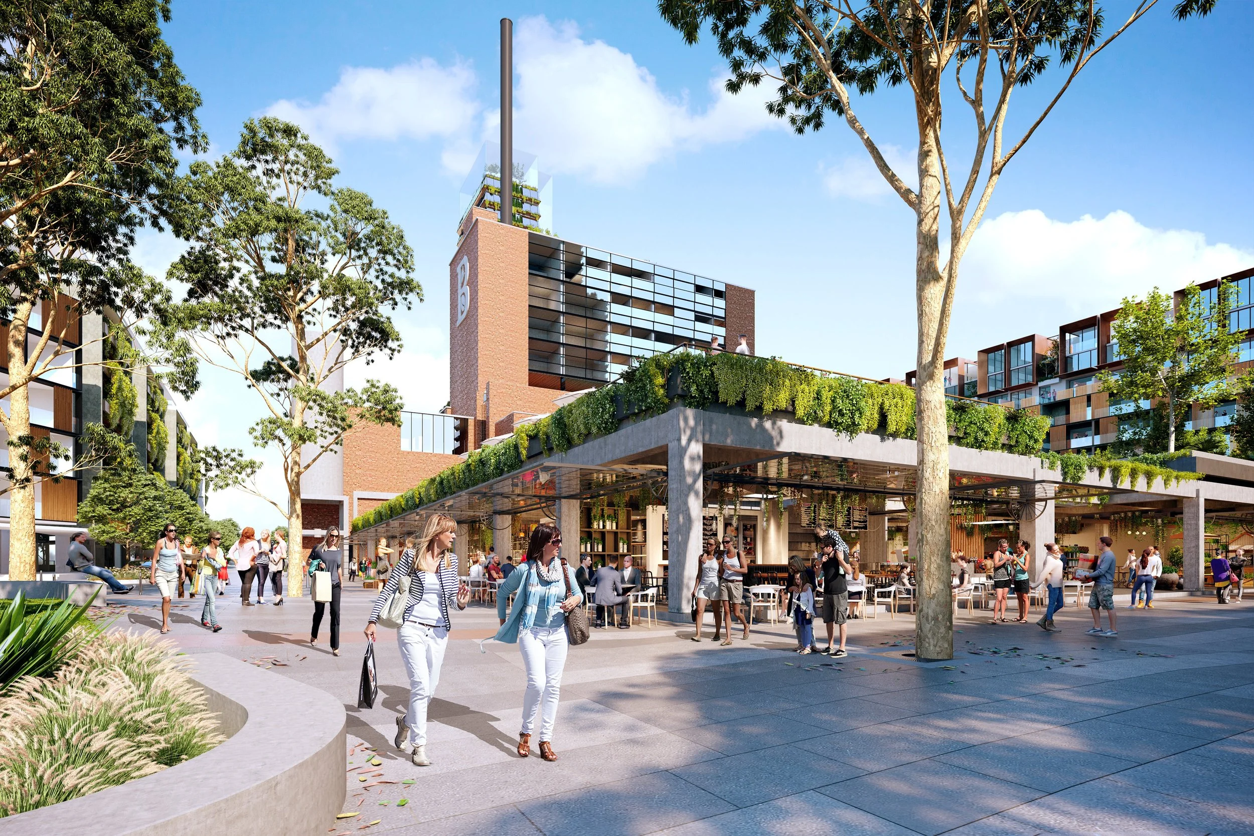 Bushells Factory Redevelopment 2019 - AJC Architects with BVN - Concept Masterplan