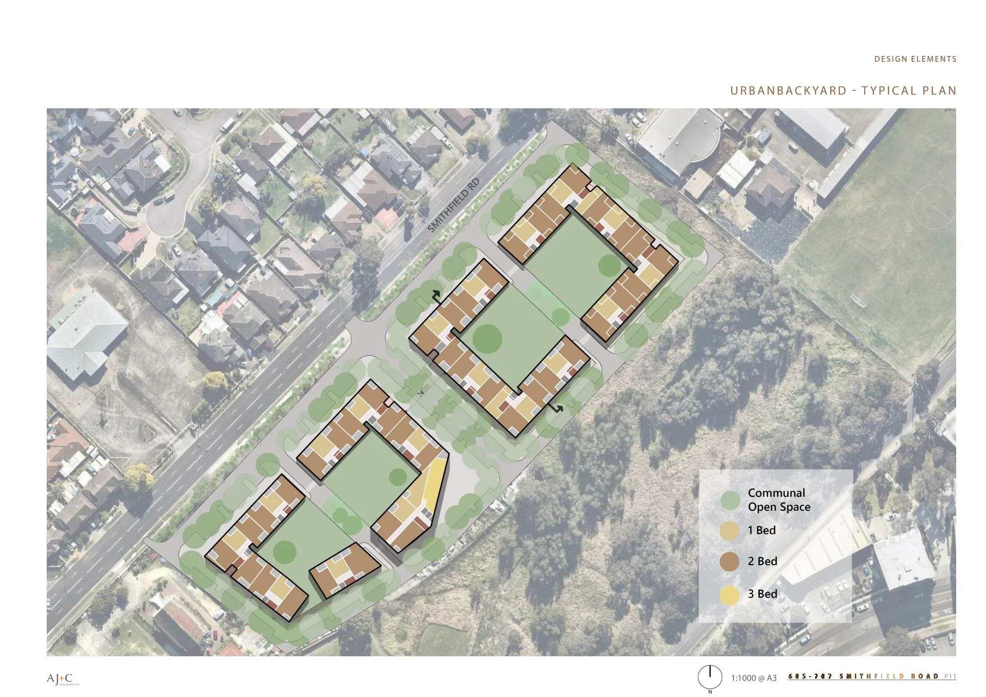 UrbanBACKYARD - Mid Rise Housing Research Project - Edensor Park Feasibility 2022 I Concept Master Plan I AJC Architects 
